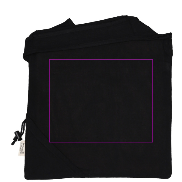 Vikbar väska tillverkad av återvunnen bomull och polyester 118 g/m² ANJA: Print area 1 · ST2