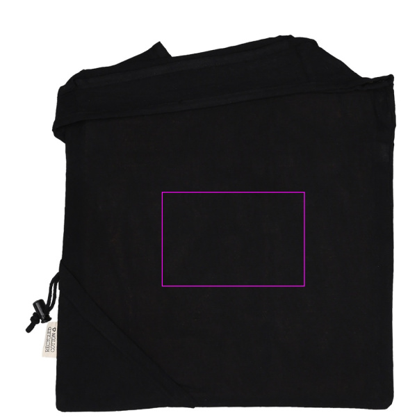 Vikbar väska tillverkad av återvunnen bomull och polyester 118 g/m² ANJA: Print area 3 · DTF2