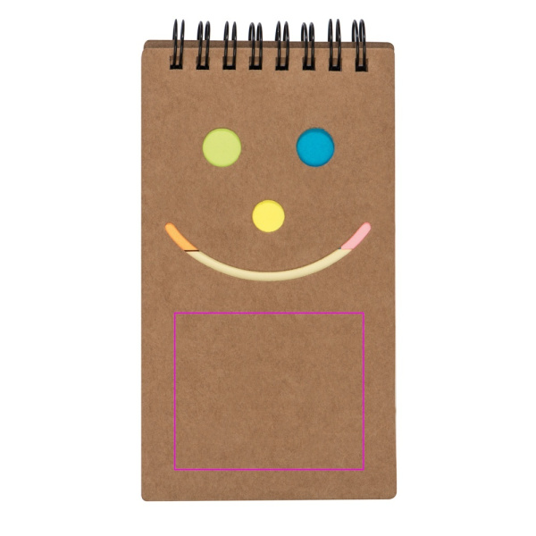 Notizbuch mit Karomuster und Haftnotizen, MANLIO: Print area 3 · DTF1