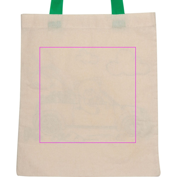 Malbeutel aus Baumwolle mit Buntstiften, OLIVE: Print area 1 · ST1