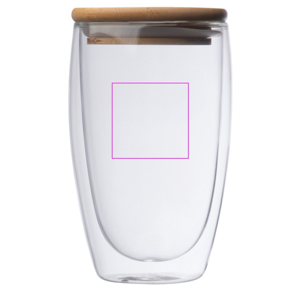 Glass with lid 500 ml ARNOLD: Print area 2 · C1A