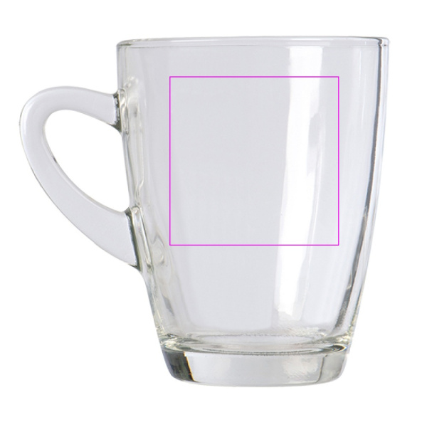 Glass mug 320 ml SEWERYN: Print area 1 · C1A