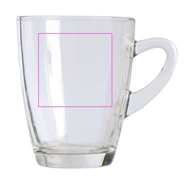 Glass mug 320 ml SEWERYN: Print area 2 · C1A