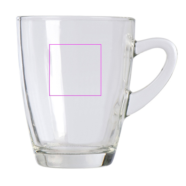 Glass mug 320 ml SEWERYN: Print area 4 · T4
