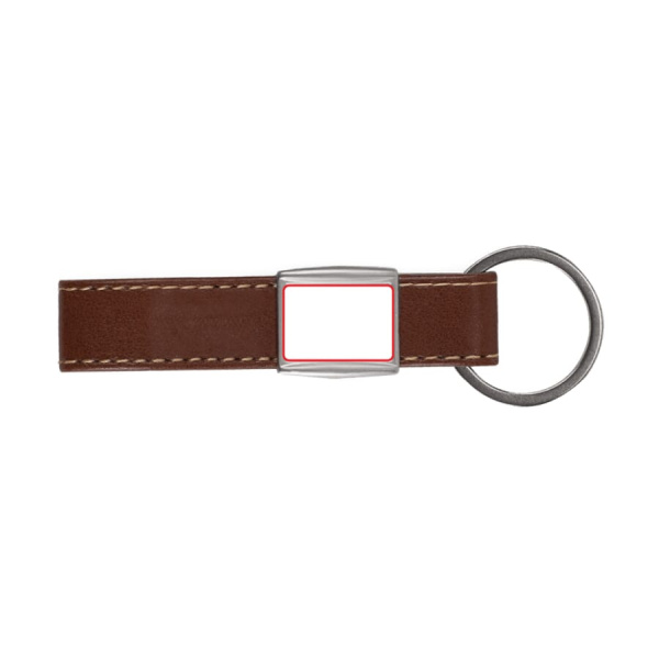 Keyring Metal, artificial leather: Front side
