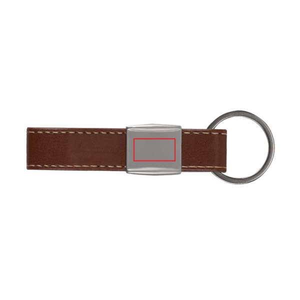 Keyring Metal, artificial leather: Back side