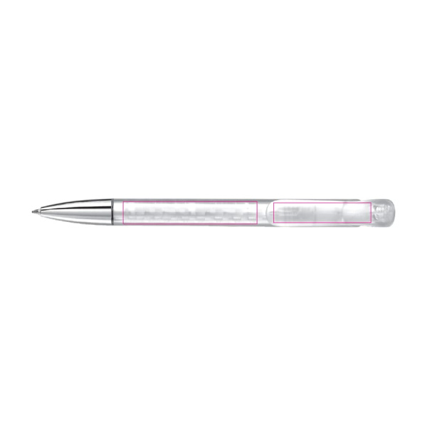 Ball pen Atlas transparent metal tip: in the extension of the clip on the clip
