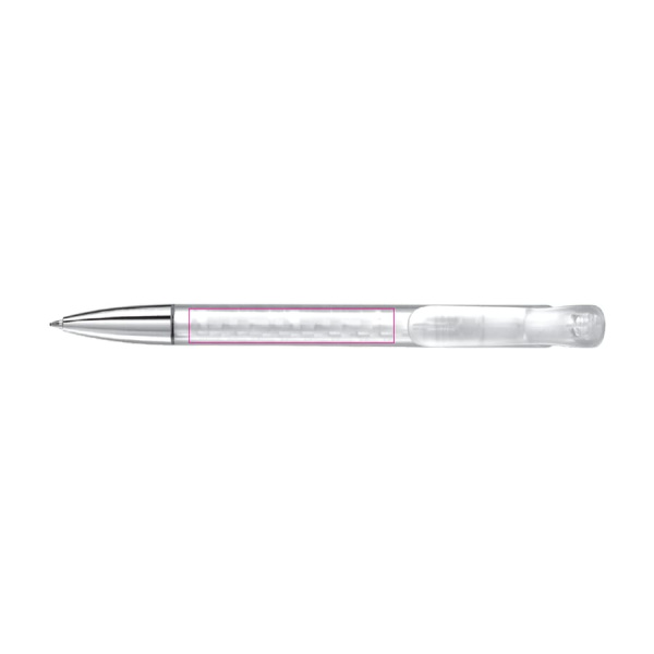 Ball pen Atlas transparent metal tip: In line with the clip