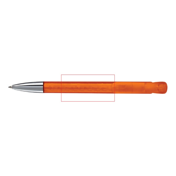 Ball pen Atlas transparent metal tip: In line with the clip
