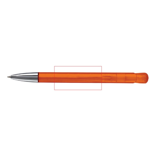 Ball pen Atlas transparent metal tip: 180° from the clip