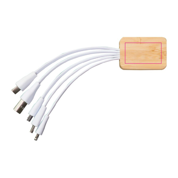 Charging cable bamboo with R-PET: Back side