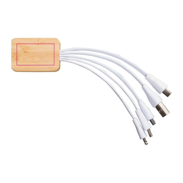 Charging cable bamboo with R-PET: Front side