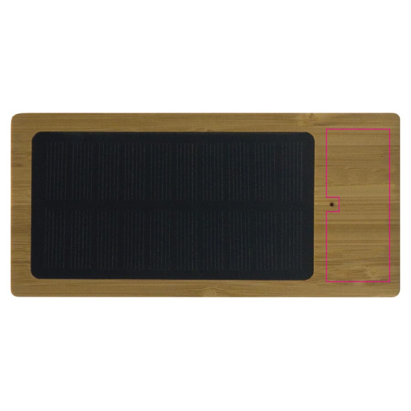 Bambusa ārējais akumulators ar saules paneli 8000mAh: augšējā puse