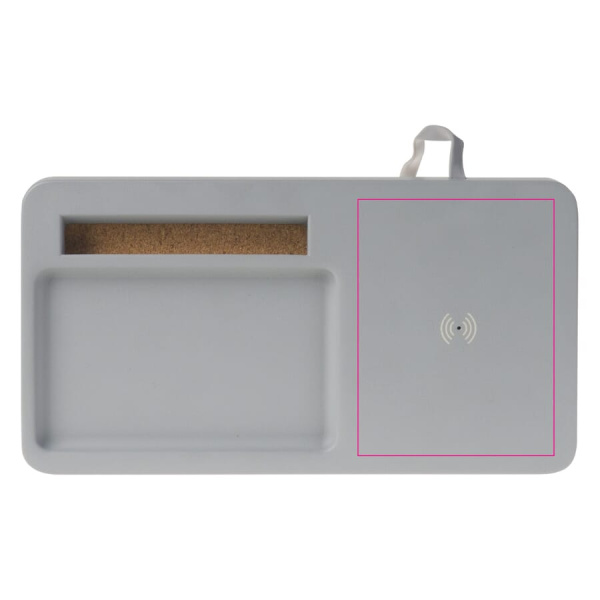 Limestone Desk organizer with wireless charger 5W: top side