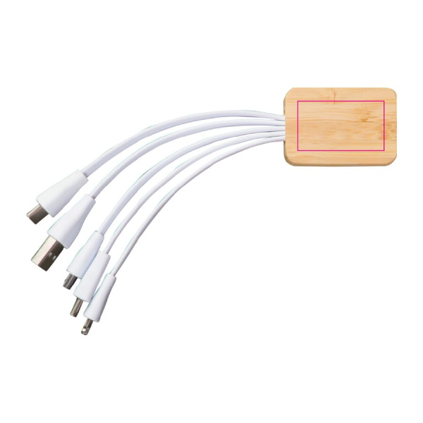 Charging cable bamboo with R-PET: Back side