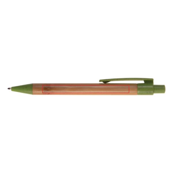 Ball pen bamboo with wheatstraw: 90° from the clip