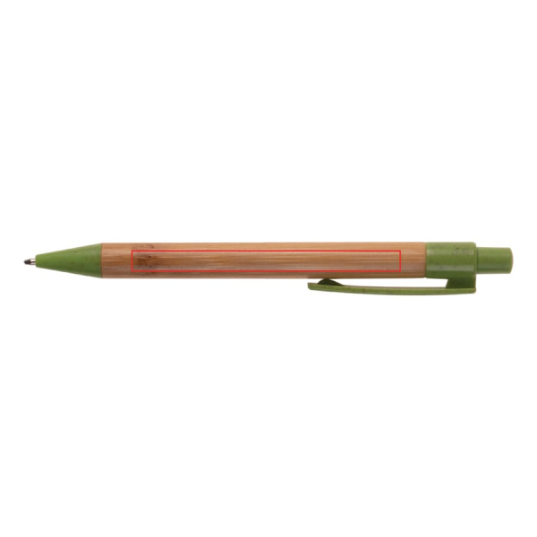 Ball pen bamboo with wheatstraw: 270° from the clip