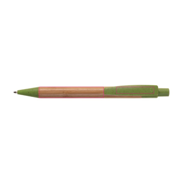 Ball pen bamboo with wheatstraw: in the extension of the clip on the clip