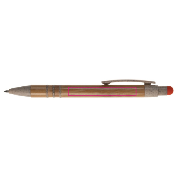 Ball pen bamboo and wheatstraw with stylus: 90° from the clip