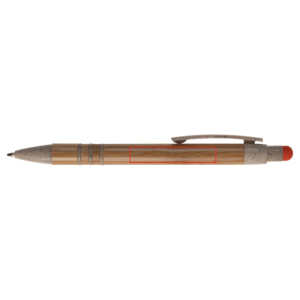 Ball pen bamboo and wheatstraw with stylus: 90° from the clip
