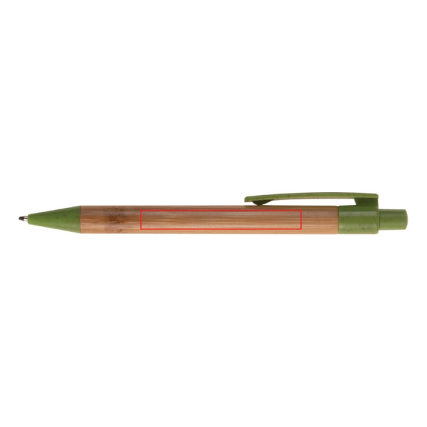 Ball pen bamboo with wheatstraw: 90° from the clip