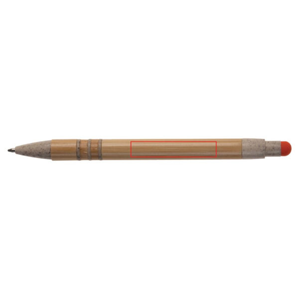 Ball pen bamboo and wheatstraw with stylus: 180° from the clip