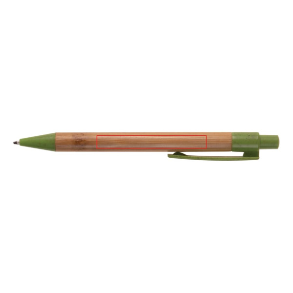 Ball pen bamboo with wheatstraw: 270° from the clip