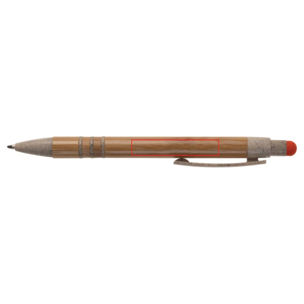 Ball pen bamboo and wheatstraw with stylus: 270° from the clip