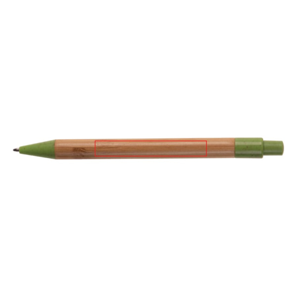 Ball pen bamboo with wheatstraw: 180° from the clip