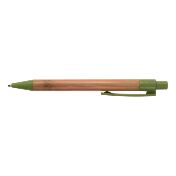 Ball pen bamboo with wheatstraw: 270° from the clip