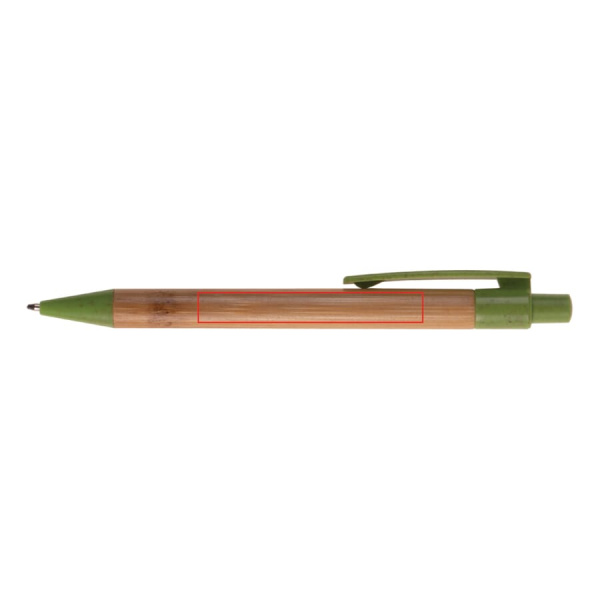 Ball pen bamboo with wheatstraw: 90° from the clip