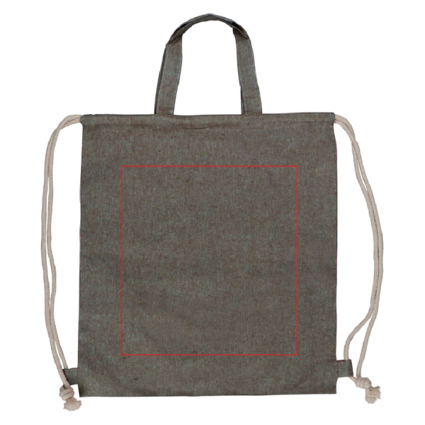 Drawstring bag recycled cotton 38x42 cm: side 1