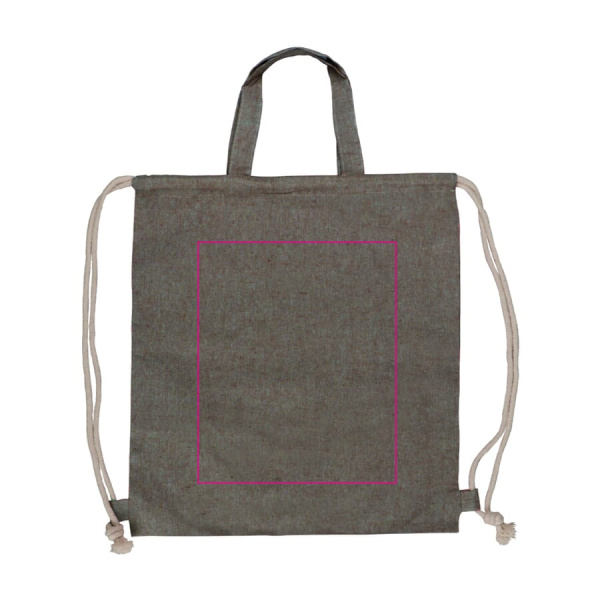 Drawstring bag recycled cotton 38x42 cm: side 1