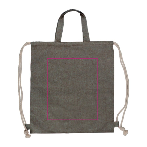 Drawstring bag recycled cotton 38x42 cm: side 2