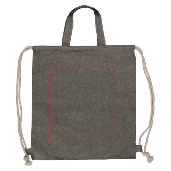 Drawstring bag recycled cotton 38x42 cm: side 1