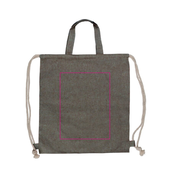 Drawstring bag recycled cotton 38x42 cm: side 2