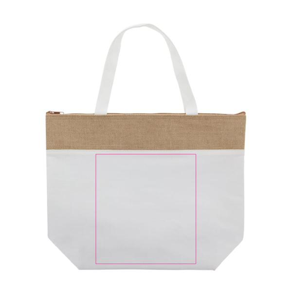 Beach cooler bag cotton/jute 43x33x14 cm: Back side