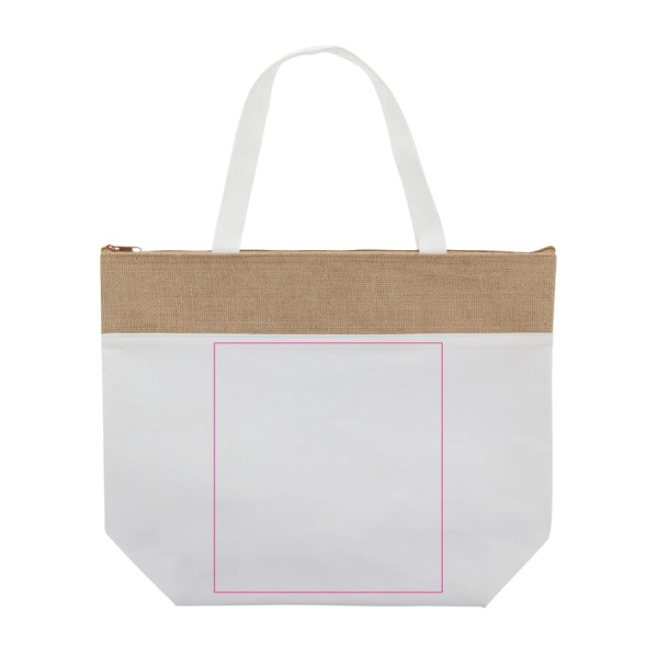 Beach cooler bag cotton/jute 43x33x14 cm: Back side