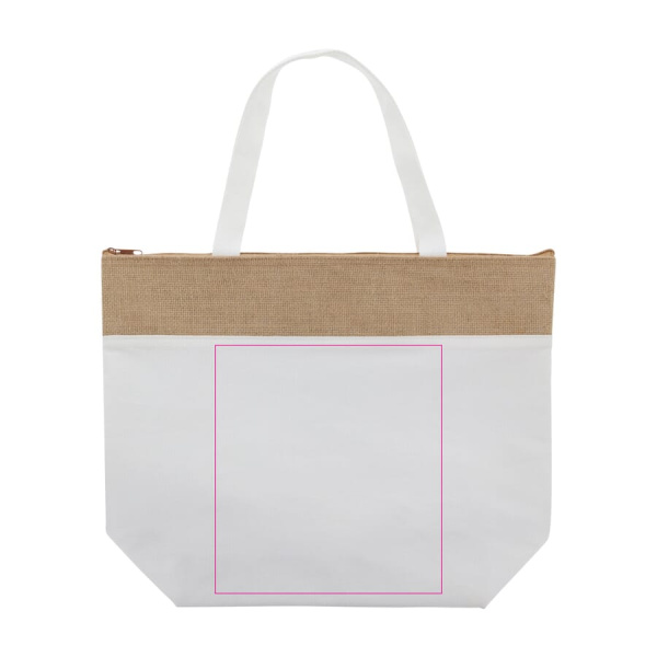 Beach cooler bag cotton/jute 43x33x14 cm: Back side