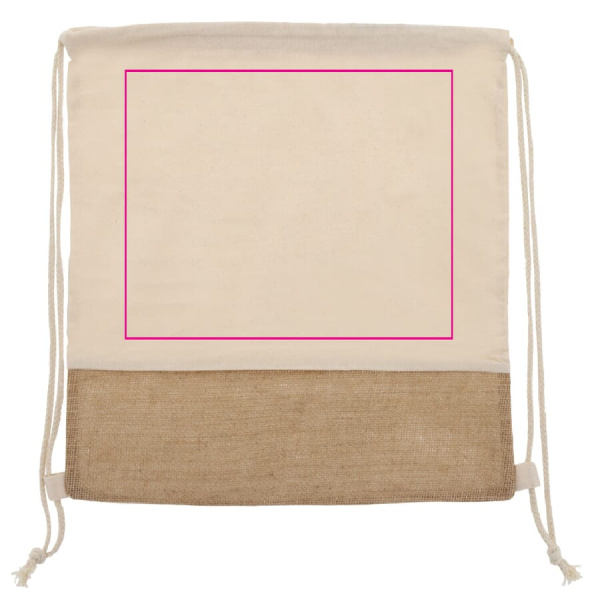 Kordelzugbeutel mit Korkelementen 38x41 cm: Vorderseite