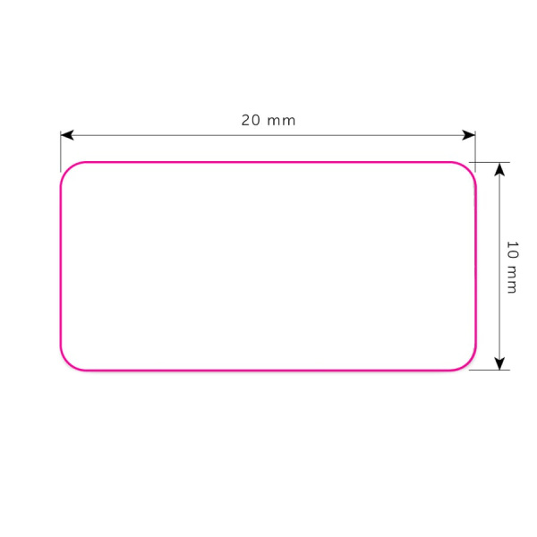 Vinyl Sticker Suorakulmio 20x10 mm: puoli 1
