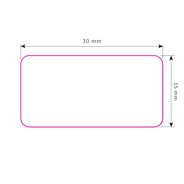Vinila uzlīme taisnstūrī 30x15 mm: 1. puse