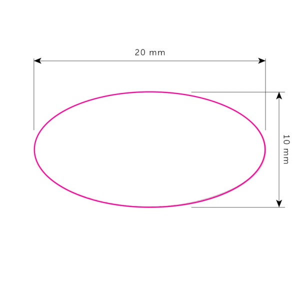 Vinilo lipdukas ovalus 20x10 mm: 1 pusė