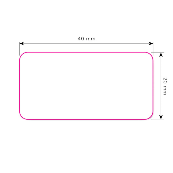 Vinüülkleebis ristkülik 40x20 mm: 1. külg