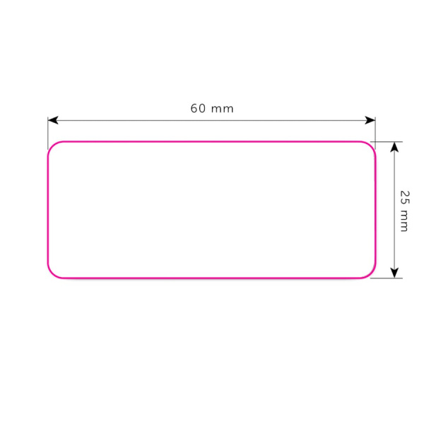 Vinila uzlīme taisnstūrī 60x25 mm: 1. puse