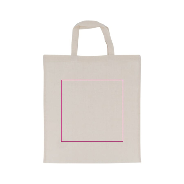 Shoulder bag cotton OEKO-TEX® 140g/m² 38x42 cm short handle: side 2