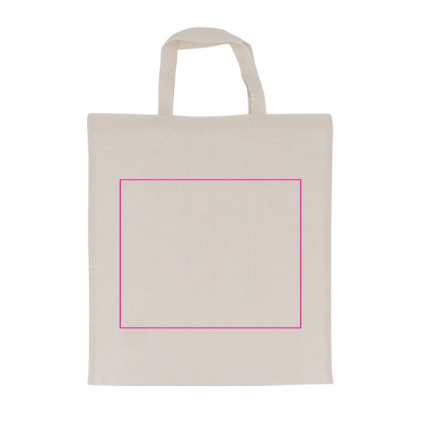 Shoulder bag cotton OEKO-TEX® 140g/m² 38x42 cm short handle: side 2