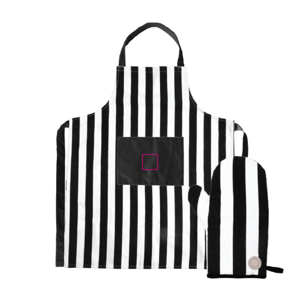 Aron förkläde och bbq-handskar: På fickan