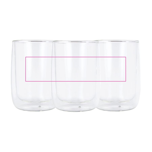 Dubbelväggigt kaffeglas Marian 320 ml: Runt om