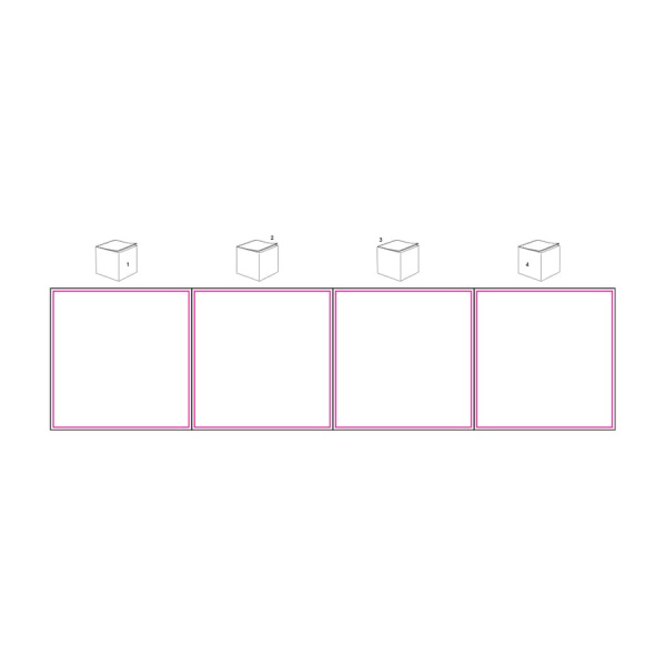 Cube pad 10x10x10 cm: block - 4 sides all around